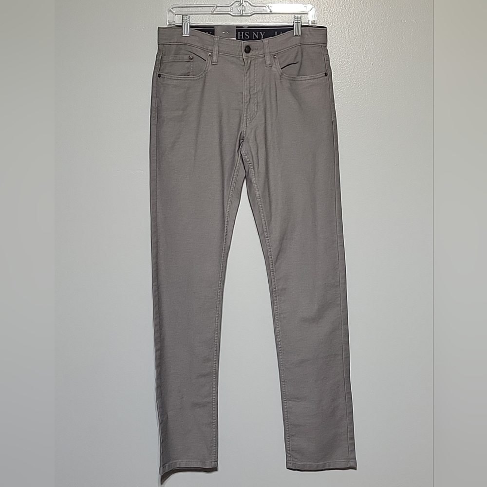 Jachs New York Mens Gray Straight Fit Flex Waistband 5 Pocket Pants Sz 30x34